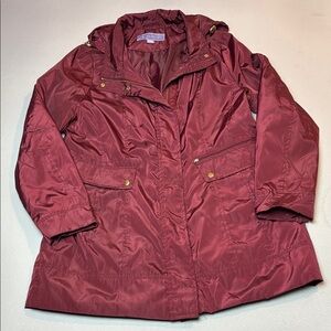 Laura Scott Maroon and Gold Rain Jacket Sears